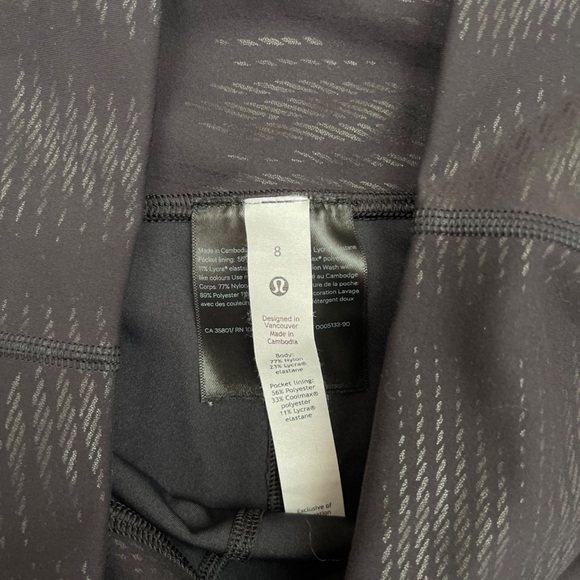 Lululemon Women's Wunder Train High Rise Tight Pant Foil Everlux 25” Black Sz 8 - Picture 3 of 4